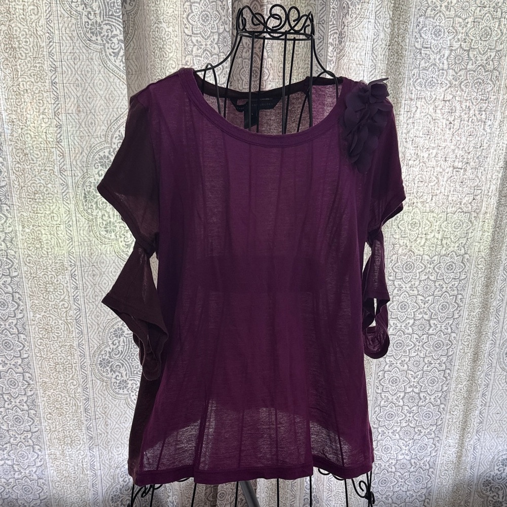 Marc Jacobs Multi Purple Blouse with Floral Detail